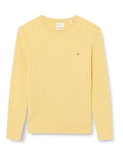 GANT Damen Stretch Cotton Cable C-Neck Pullover, Dusty Yellow, M von GANT