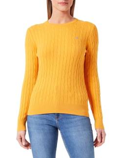 GANT Damen Stretch Cotton Cable C-Neck Pullover, Medal Yellow, XXL von GANT