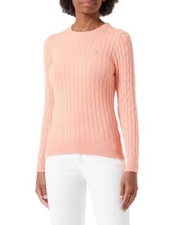 GANT Damen Stretch Cotton Cable C-Neck Pullover, Peachy PINK, L von GANT