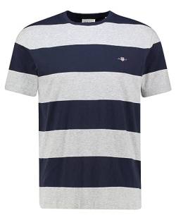 GANT Herren BAR Stripe SS T-Shirt, Grey Melange, XL von GANT