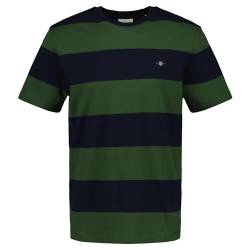 GANT Herren BAR Stripe SS T-Shirt, Pine Green, XL von GANT