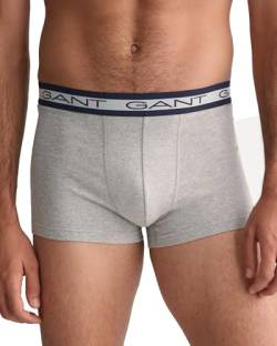 GANT Herren Basic Trunk 3-Pack Boxershorts 3ER Pack, Light Grey Melange, XL von GANT