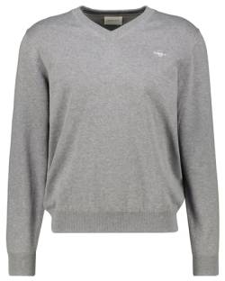 GANT Herren Classic Cotton V-neck Pullover, Dark Grey Melange, XXL EU von GANT