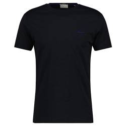GANT Herren Contrast Logo SS T-Shirt, Black, XXL von GANT