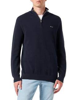 GANT Herren Cotton Pique Halfzip Pullover, Evening Blue, Standard von GANT