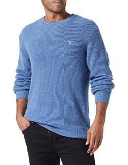 GANT Herren D2. Cotton Wool Rib C-Neck Pullover, Denim Blue Mel, XXL von GANT