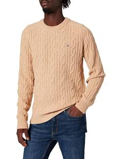 GANT Herren D2. Lambswool Cable C-Neck Pullover, Cream, 3XL von GANT