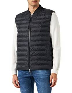 GANT Herren Light Padded Bomber Gilet Jacke, Black, L von GANT