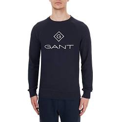 GANT Herren Lock UP C-Neck Sweat Pullover, Evening Blue, 5XL von GANT