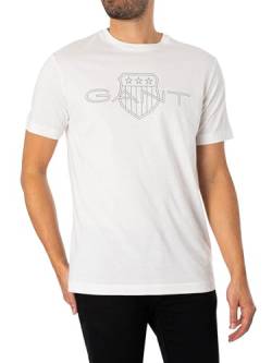 GANT Herren Logo SS T-Shirt, Eggshell, XL von GANT