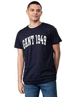 GANT Herren MD. Fall SS T-Shirt, Evening Blue, S von GANT