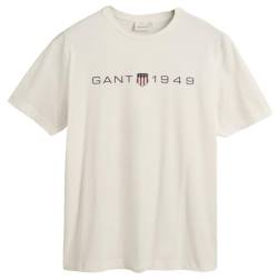 GANT Herren Printed Graphic SS T-Shirt, Eggshell, L von GANT