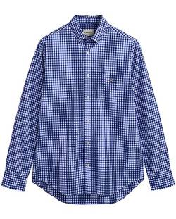 GANT Herren REG POPLIN Gingham Shirt Klassisches Hemd, College Blue, Standard von GANT