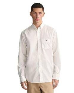 GANT Herren REG POPLIN Shirt Klassisches Hemd, White, S von GANT