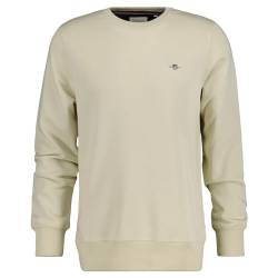GANT Herren REG Shield C-Neck Sweat Sweatshirt, Silky BEIGE, XL von GANT