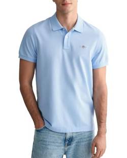 GANT Herren REG Shield SS Pique Polo Polohemd, Capri Blue, XXL von GANT