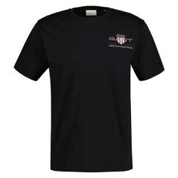 GANT Herren Reg Archive Shield Emb T-shirt T Shirt, Schwarz, XL EU von GANT