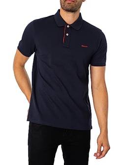 GANT Herren Reg Contrast Pique Rugger Polohemd, Evening Blue, XXL EU von GANT