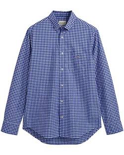 GANT Herren Reg Poplin Gingham Shirt Klassisches Hemd, College Blue, 3XL EU von GANT