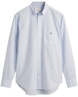 GANT Herren Reg Poplin Gingham Shirt Klassisches Hemd, Light Blue, L EU von GANT