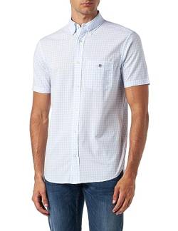 GANT Herren Reg Poplin Gingham Shirt Klassisches Hemd, Light Blue, L EU von GANT