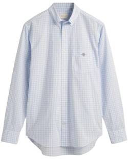 GANT Herren Reg Poplin Gingham Shirt Klassisches Hemd, Light Blue, XL EU von GANT