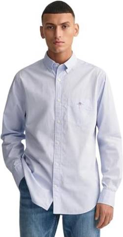 GANT Herren Reg Poplin Shirt Klassisches Hemd, Light Blue, 3XL EU von GANT