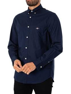 GANT Herren Reg Poplin Shirt Klassisches Hemd, Marine, XL EU von GANT
