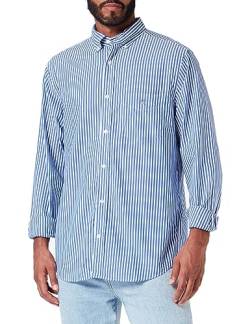 GANT Herren Reg Poplin Stripe Shirt Klassisches Hemd, College Blue, 3XL EU von GANT