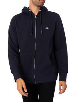 GANT Herren Reg Shield Full Zip Hoodie Kapuzenpullover, Evening Blue, 3XL EU von GANT