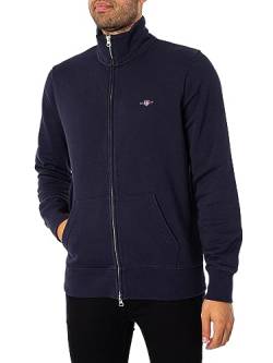 GANT Herren Reg Shield Full Zip Sweatshirt, Evening Blue, XL EU von GANT