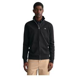 GANT Herren Reg Shield Full Zip Sweatshirt, Schwarz, L EU von GANT