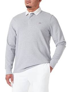 GANT Herren Reg Shield Heavy Rugger Hemd, Grey Melange, L EU von GANT