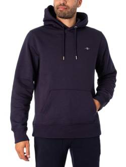 GANT Herren Reg Shield Hoodie Kapuzenpullover, Evening Blue, L EU von GANT