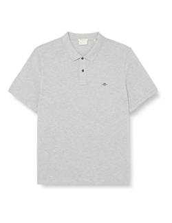 GANT Herren Reg Shield Pique Polohemd, Grey Melange, XL EU von GANT