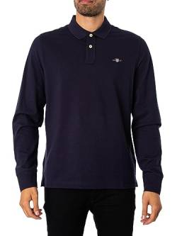 GANT Herren Reg Shield Pique Rugger Polohemd, Evening Blue, XL EU von GANT