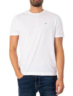 GANT Herren Reg Shield T-shirt T Shirt, Weiß, XL EU von GANT