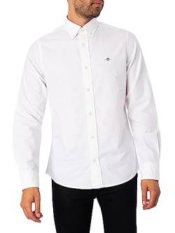 GANT Herren Slim Oxford Shirt Klassisches Hemd, White, XL von GANT