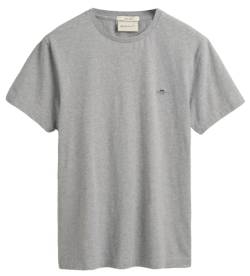GANT Herren Slim Shield T-shirt T Shirt, Grey Melange, XXL EU von GANT