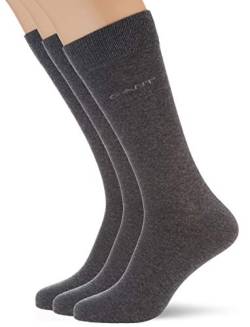 GANT Herren Soft Cotton 3-pack Socken, CHARCOAL MELANGE, 40-42 EU von GANT