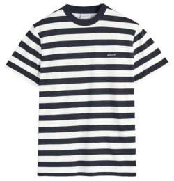 GANT Herren Stripe SS T-Shirt, Evening Blue, L von GANT