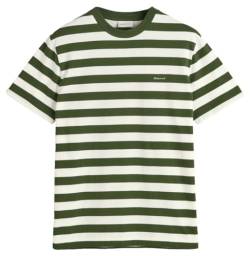 GANT Herren Stripe SS T-Shirt, Pine Green, Large von GANT