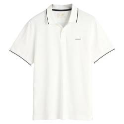 GANT Herren Tipping SS Pique Rugger, White, L von GANT