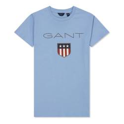 GANT Jungen Shield SS Logo T-Shirt, Capri Blue, 176 von GANT