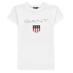 GANT Jungen Shield SS Logo T-Shirt, White, 134/140 von GANT