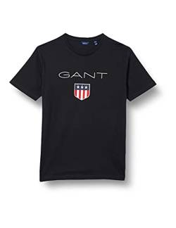 GANT Jungen Shield SS T-Shirt, Black, 134/140 von GANT