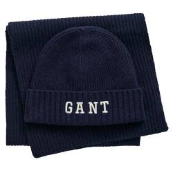 GANT Unisex Beanie Scarf Gift Set Mütze und Schal, Marine, Standard (2er Pack) von GANT