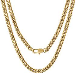 GAOHUI Herren Halskette 6/10/14mm breit klassische herren halskette,316L-edelstahl herrenkette,Länge 46/51/55/60cm,wählbar vergoldet farbe Geschenke für Männer(Gold 20in 6mm) von GAOHUI