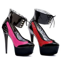 GAOword All-Match-Abend-Frauenschuhe, hochhackige Schuhe, Damen Stiletto 15cm Hochhacker-Plattformschuhe,Rose red,40 EU von GAOword
