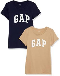 GAP Damen 2er-Pack T-Shirt mit klassischem Logo Hemd, Mohave, Groß von GAP